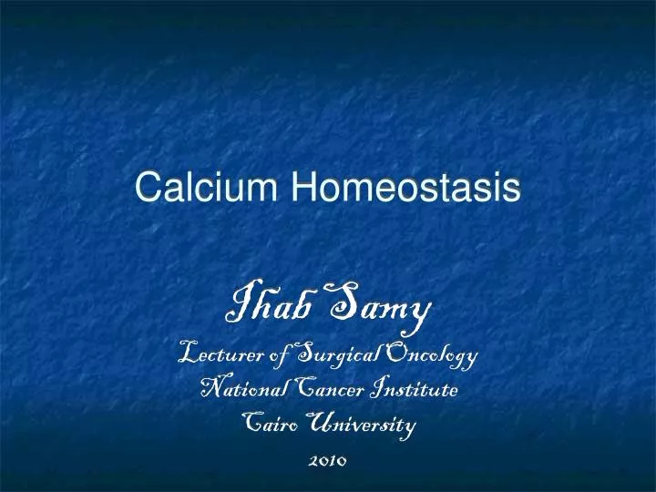 calcium homeostasis