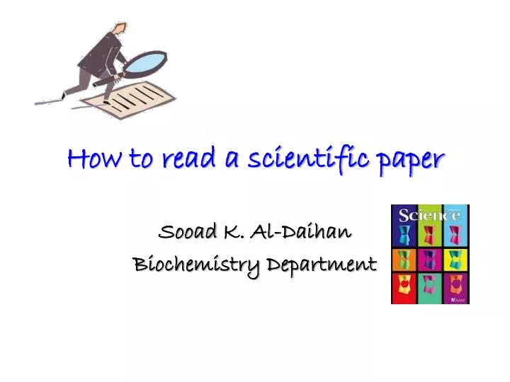 how to read a scientific paper