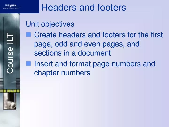 headers and footers