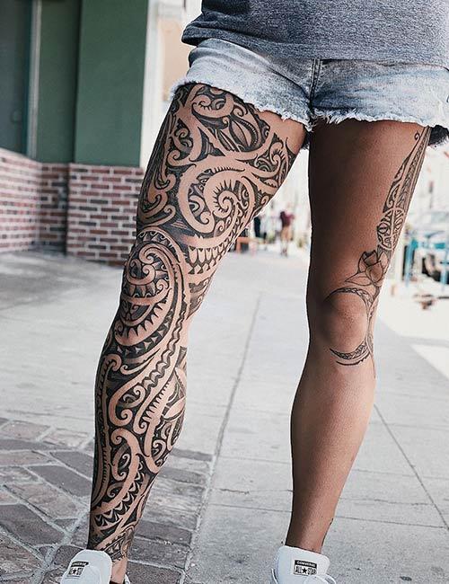 60 Tribal Leg Tattoos For Men  Cool Cultural Design Ideas