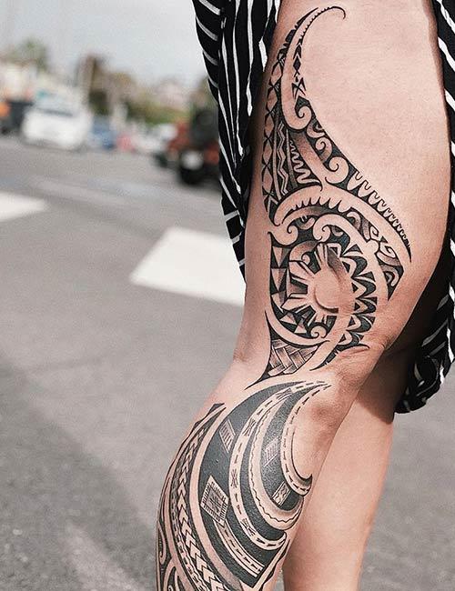 26 Fascinating Tribal Leg Tattoos  Only Tribal