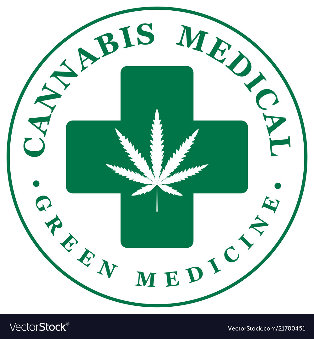 Banner for medical marijuana with cannabis leaf Vector Image