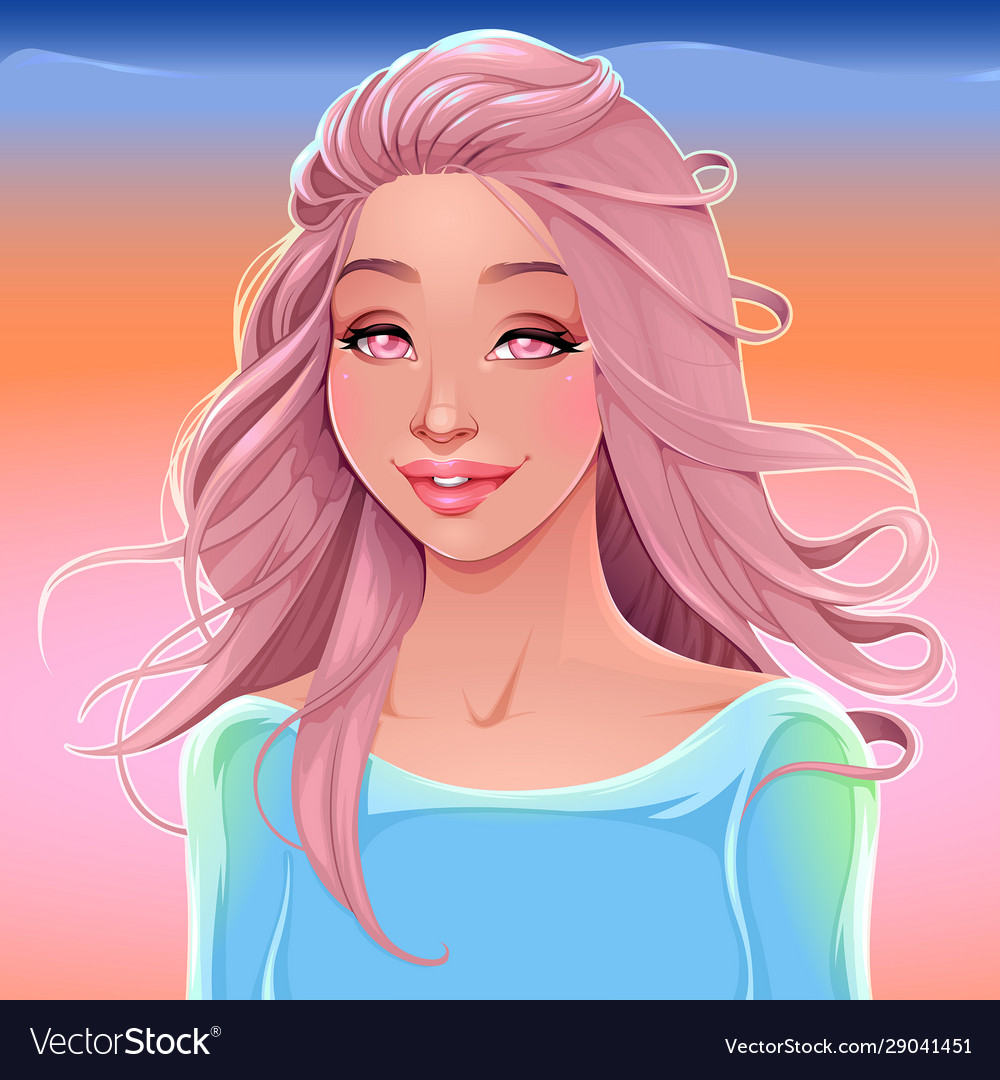 Portrait a beautiful smiling girl Royalty Free Vector Image