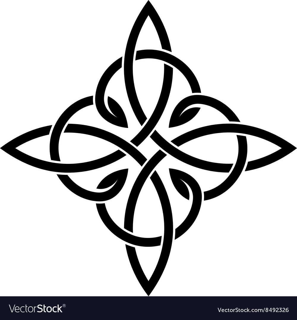 Celtic knots elegant cross weaven tattoo template Vector Image