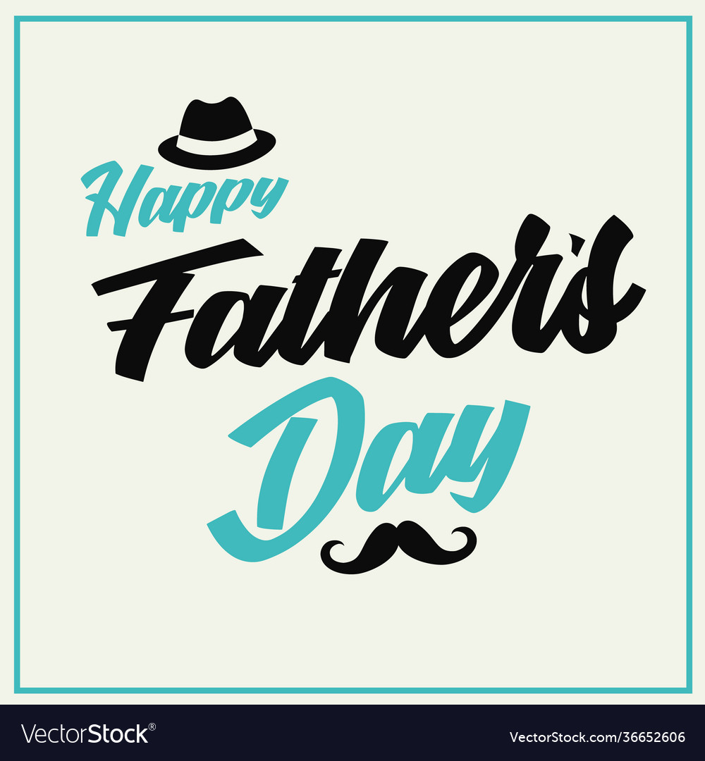 Fathers day poster with inscription cap and Vector Image