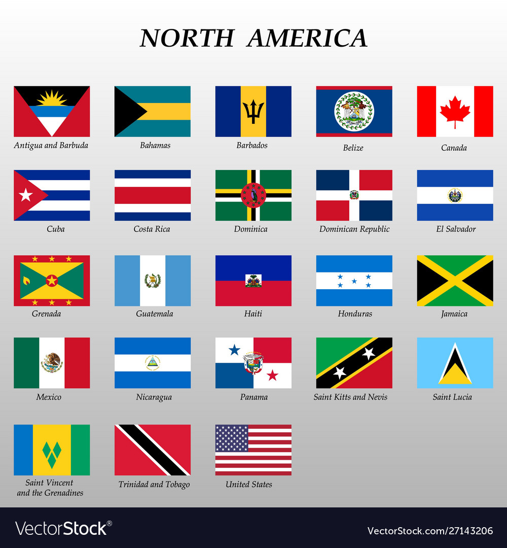 North American Flags With Names