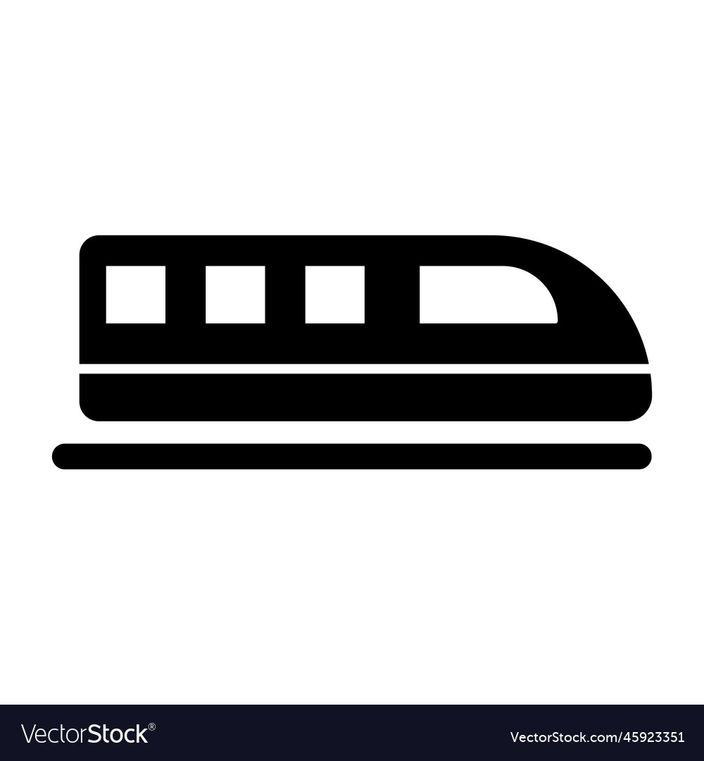 Bullet train silhouette icon Royalty Free Vector Image