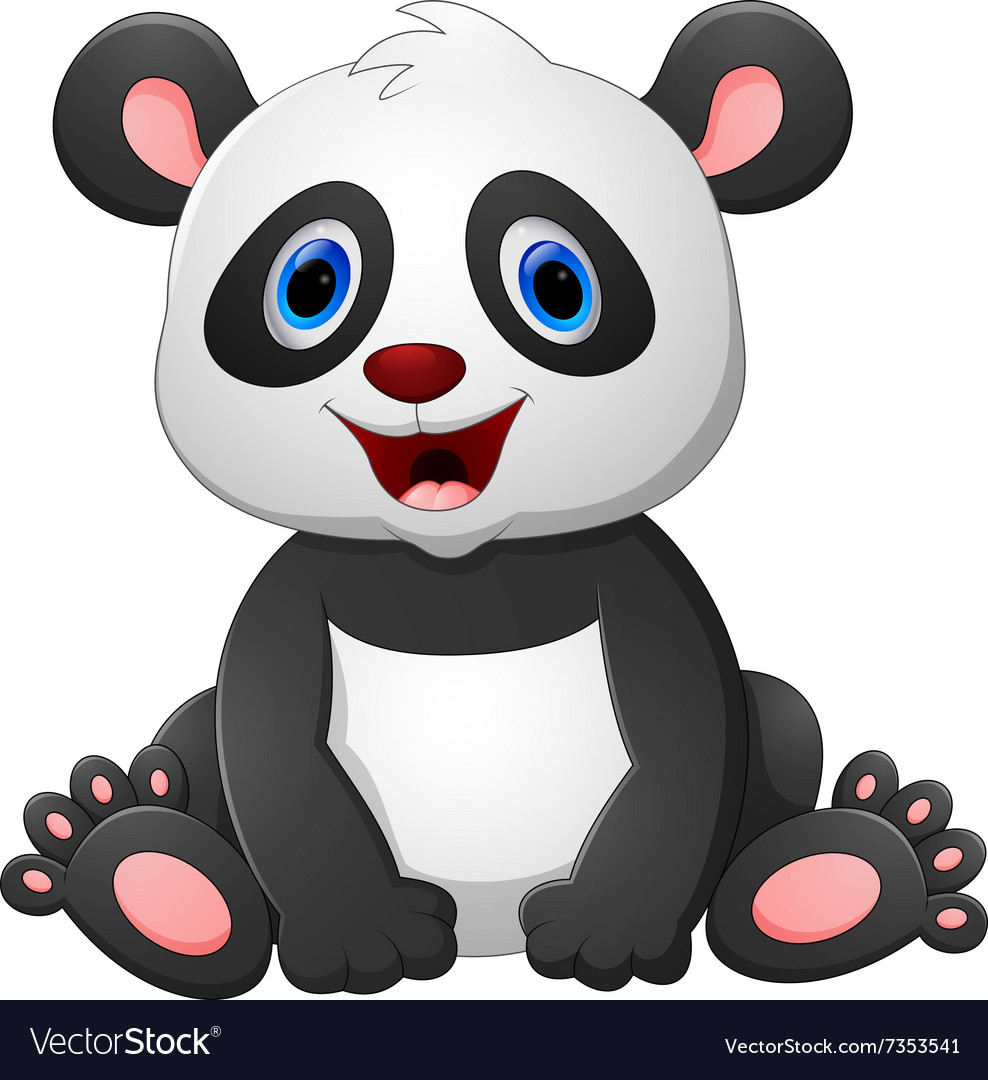 Download Cute baby panda cartoon Royalty Free Vector Image