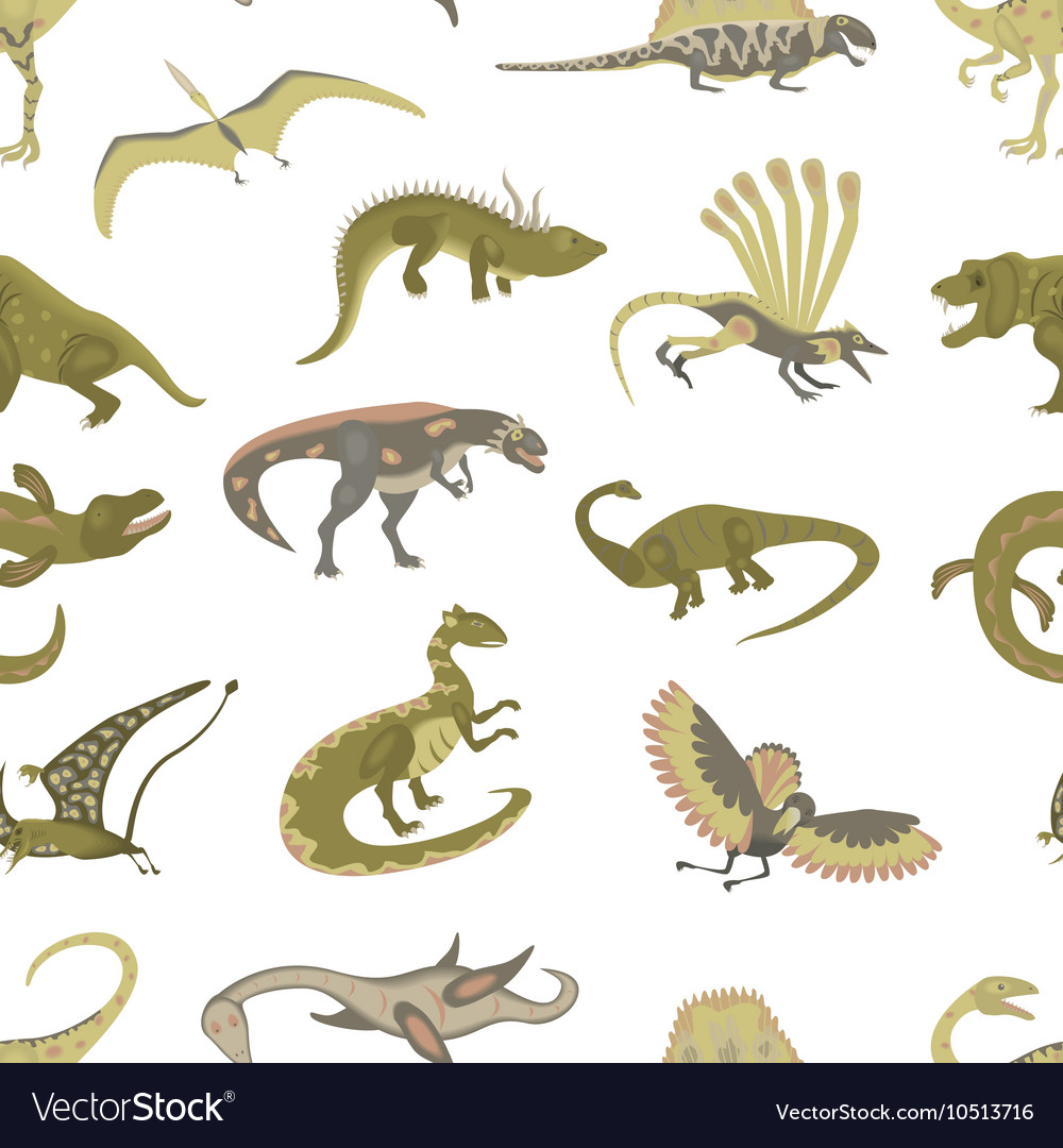 Seamless pattern jurassic reptile