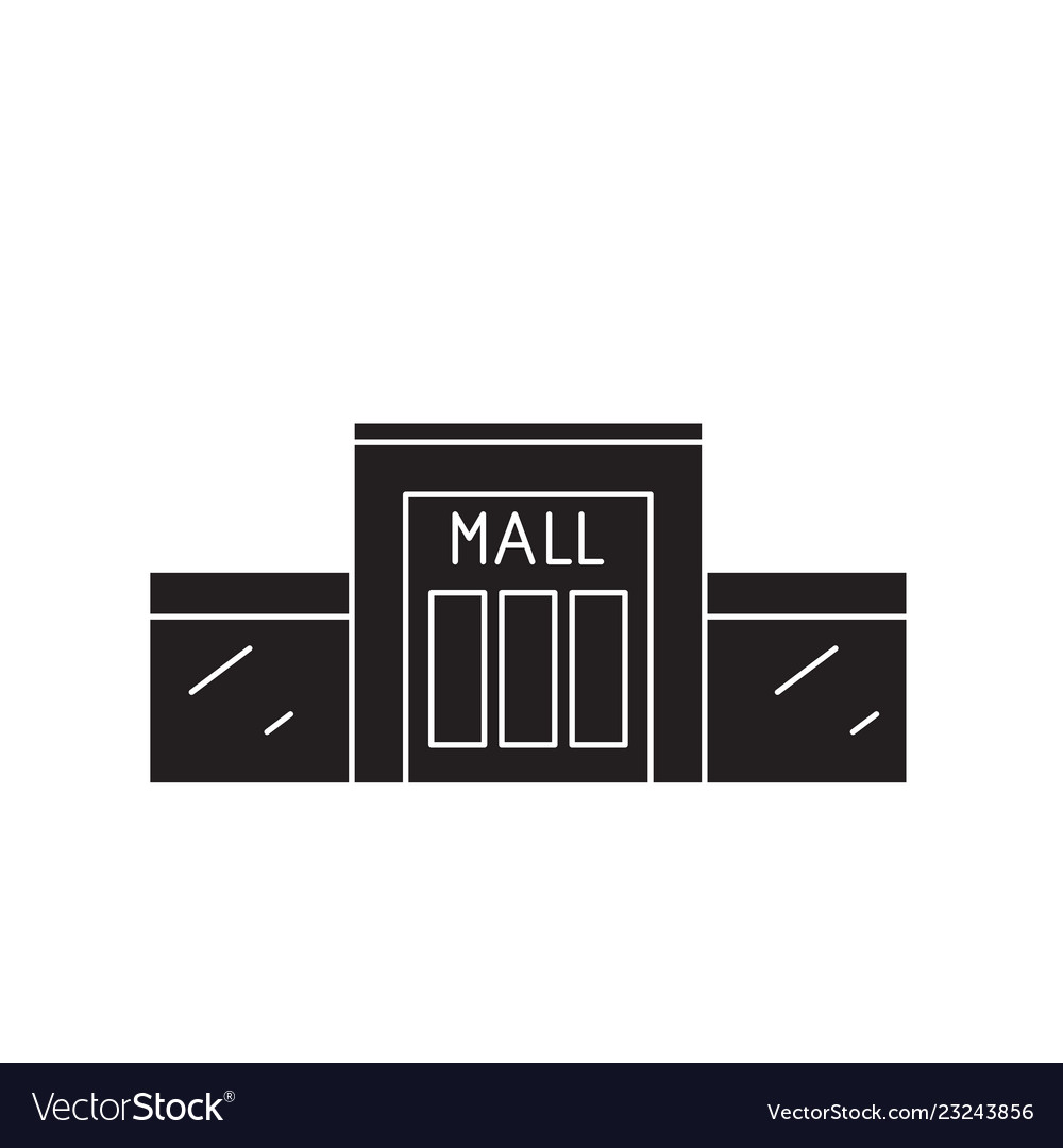 Shopping Center Black Concept Icon Royalty Free Vector Image