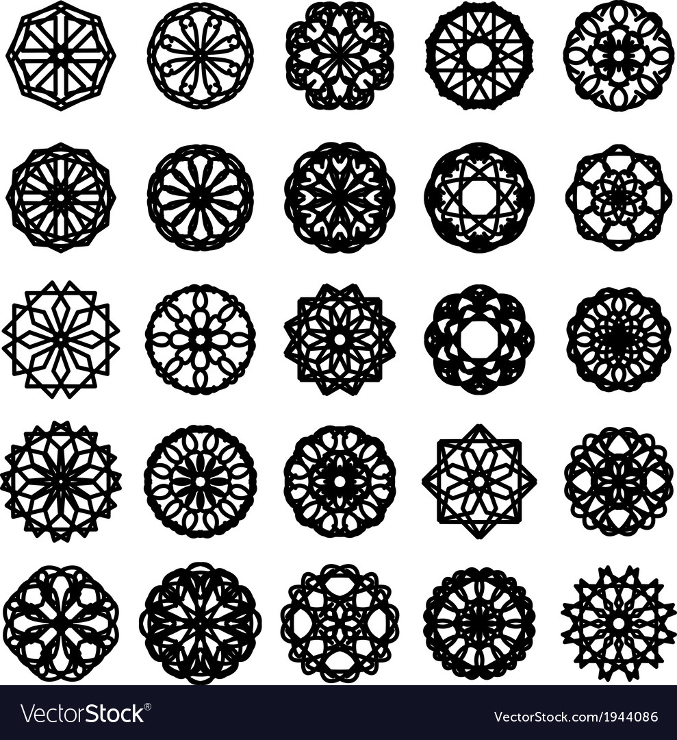 Round ornament set Royalty Free Vector Image - VectorStock