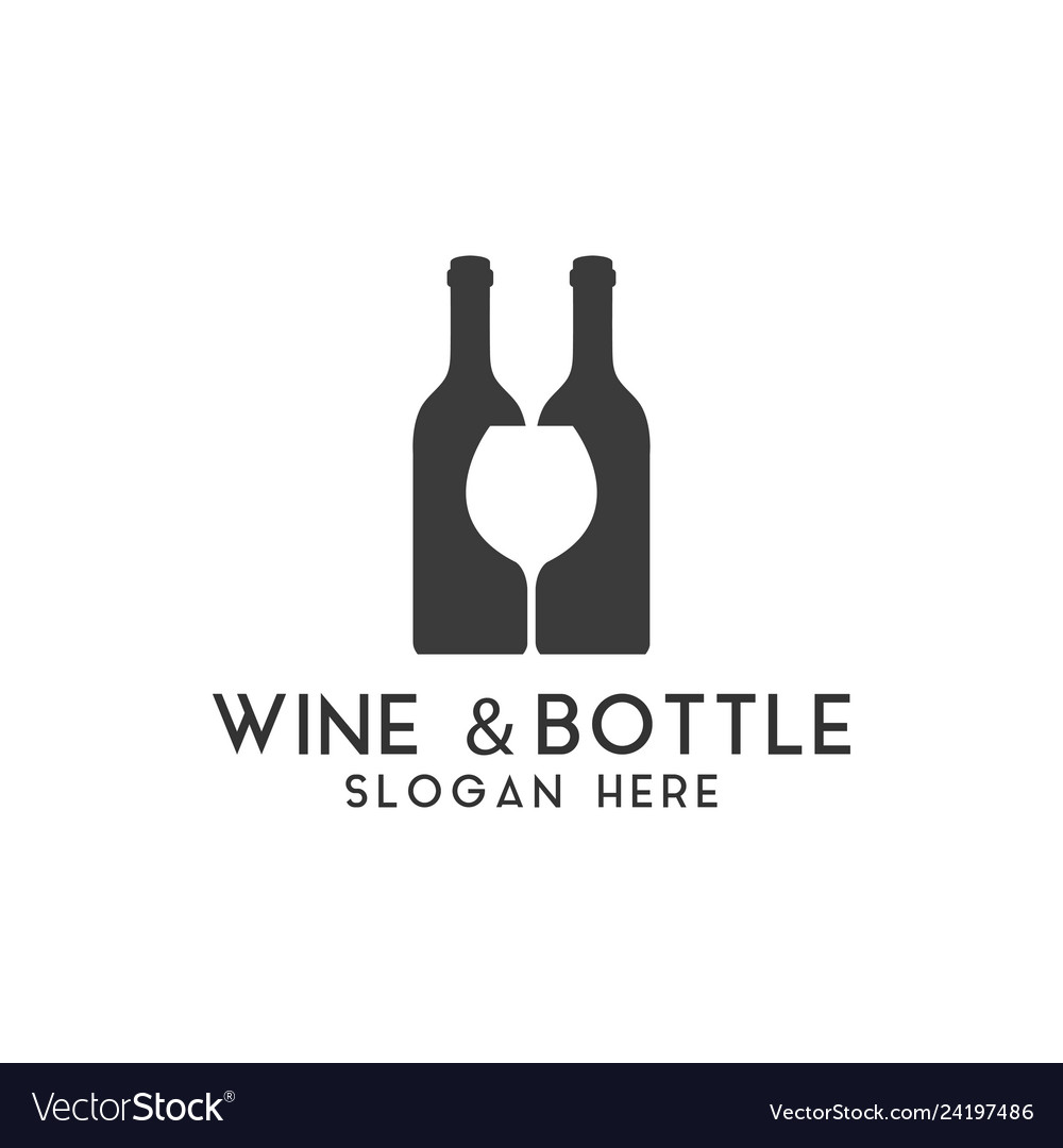 Wine bottle logo design template isolated Vector Image