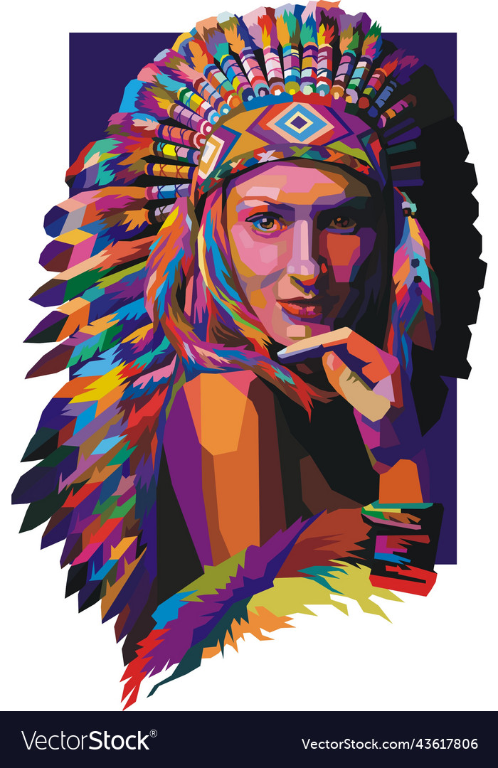 American indian girl Royalty Free Vector Image