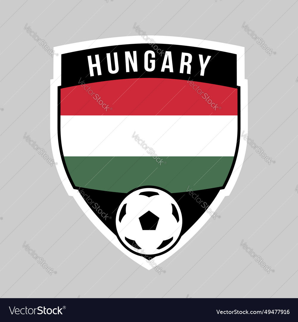 Shield football team badge of hungary Royalty Free Vector