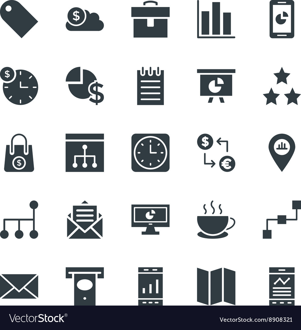 Business cool icons 2 Royalty Free Vector Image