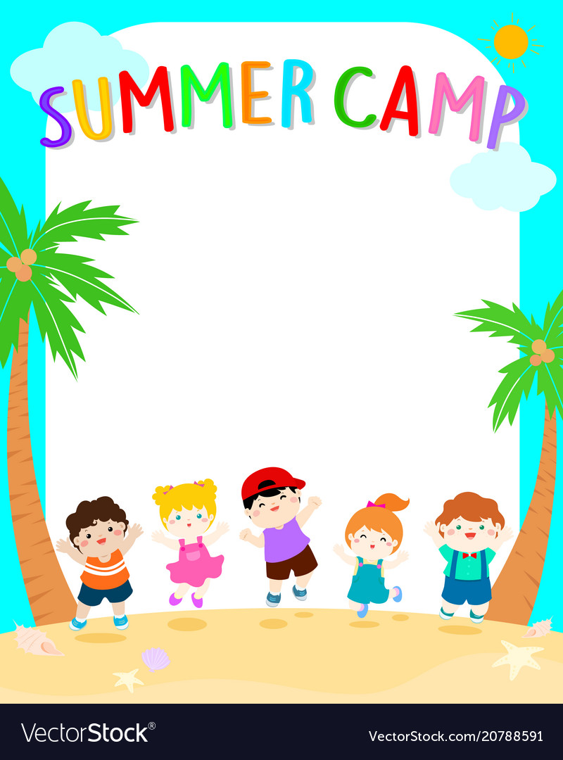 Happy summer kids camp poster Royalty Free Vector Image