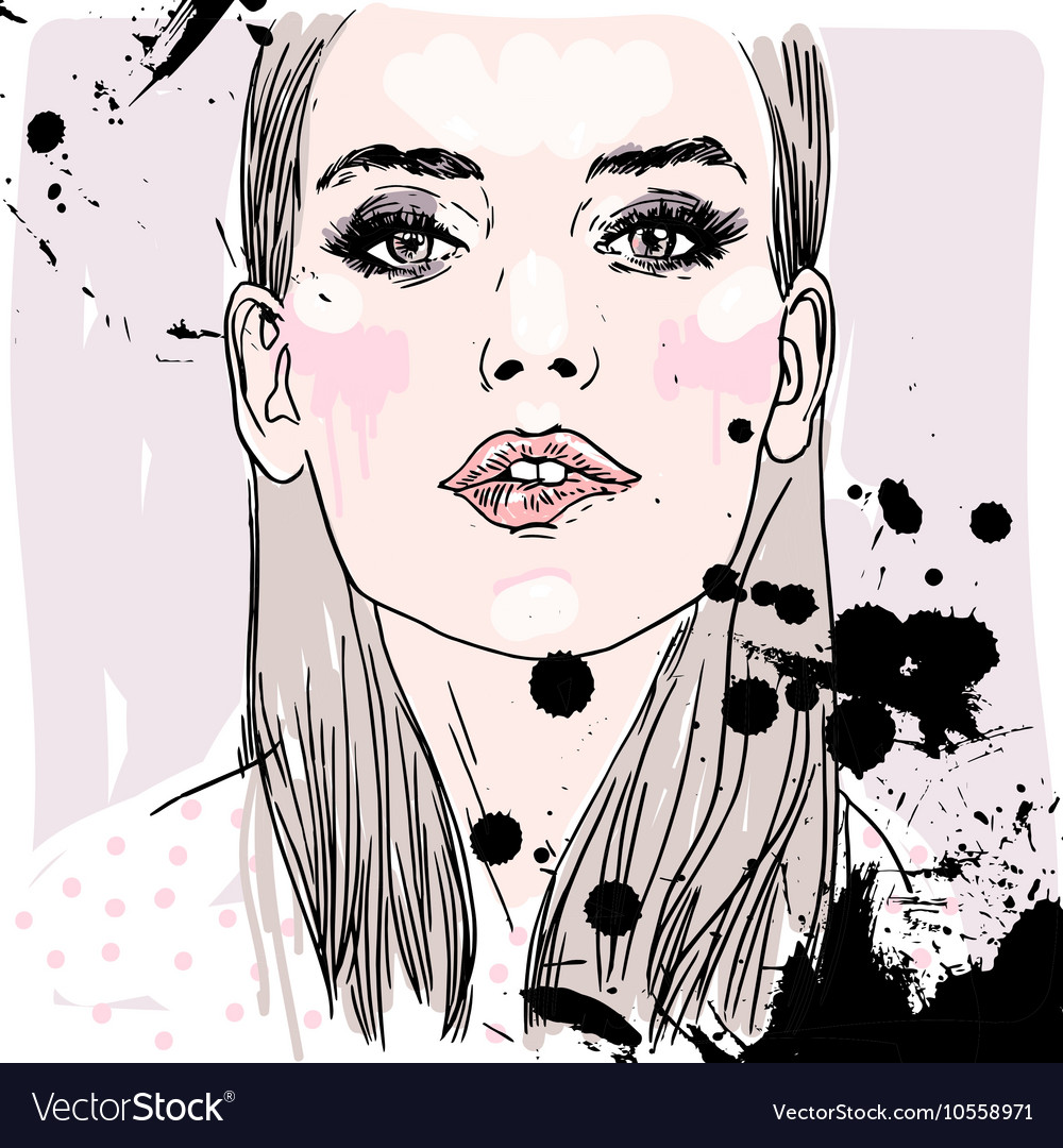 Hand painted sketch fashion Royalty Free Vector Image