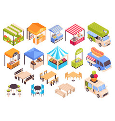 Amusement park icons set Royalty Free Vector Image