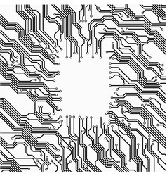 Circuit board black and white Royalty Free Vector Image