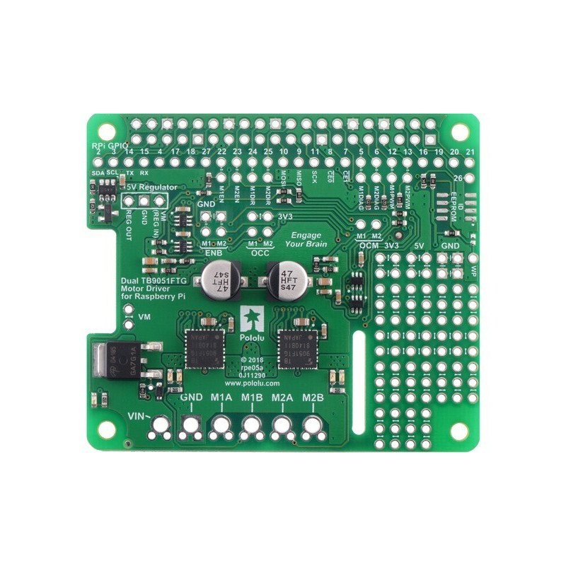 Dual TB9051FTG Motor Driver for Raspberry Pi (Partial Kit)