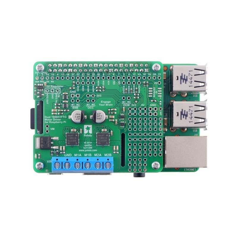 Dual TB9051FTG Motor Driver for Raspberry Pi (Partial Kit)