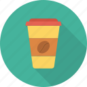 coffee, glass, paper icon