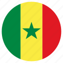 circle, country, flag, senegal