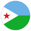 circle, country, djibouti, flag, world