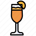 peach, bellini, alcoholic, drink, beverage, cocktail, party