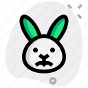 rabbit, frowning, emoticons, animal