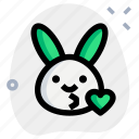 rabbit, kiss, emoticons, animal