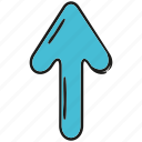 arrow, cartoon arrow, cursor, direction, doodle arrow, pointer, up