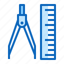 blueprint, compass, design, drawing, plan