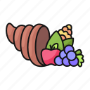 cornucopia, thanksgiving, abundance, fruit