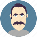 man, mustache, avatar, avatars, profile, user