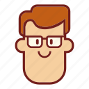 avatar, emoji, face, glasses, man, teacher, profile