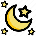 evening, moon, night, nighttime, stars