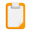 clipboard, document, list, file, paper, checklist, data