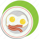 bacon, breakfast, eggs, food, morning