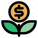 growth, business, coin, dollar, finance, flower, money