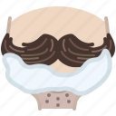 barber, foam, head, moustache, shaving, hipster