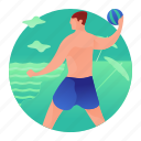 ball, beach, man, playing, volley