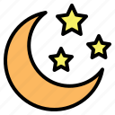 moon, half moon, star, stars, night, weather, astronomy