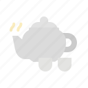 black, cup, hot, tea, teapot