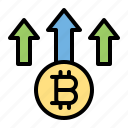 bitcoin, increase, cryptocurrency, currency, money, finance