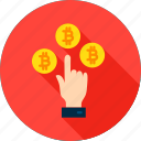 bit, bitcoin, coin, cryptocurrency, currency, hand, money