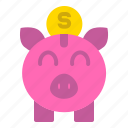 bank, coin, money, piggy, saving