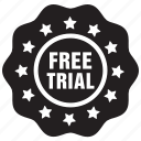 free, label, shopping, sign, trial