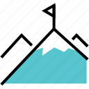 company, flag, hills, mission, mountains, sammit, top