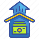 arrow, asset, business, home, house, money, mortgage